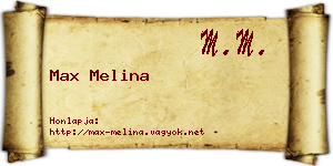 Max Melina névjegykártya